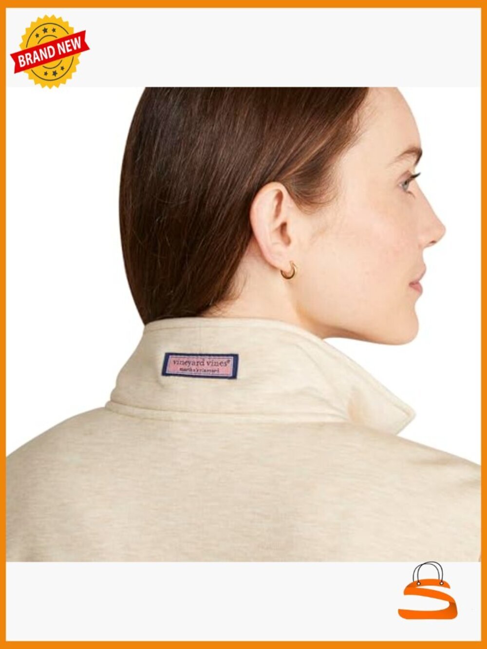 Relaxed Fit Quarter-Zip Pullover Sweatshirt with Kangaroo Pocket - Picture 4 of 6